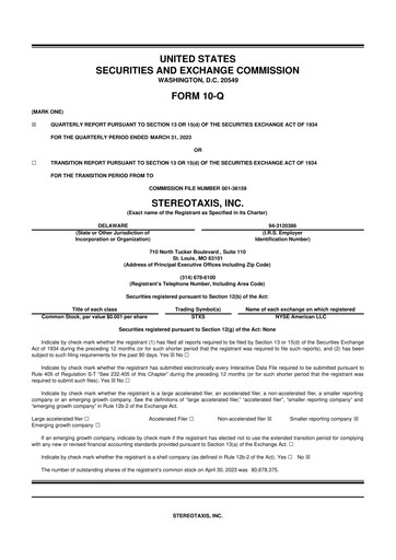 Vorschaubild Stereotaxis 10-Q Quartalsbericht 2023 