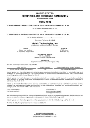 Thumbnail Vislink Technologies
 10-Q Quarterly Report FY2023 