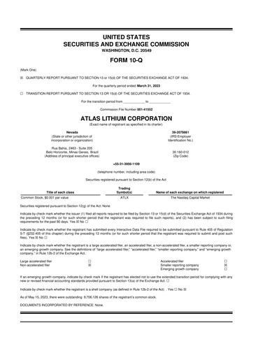 Thumbnail Atlas Lithium 10-Q Quarterly Report FY2023 