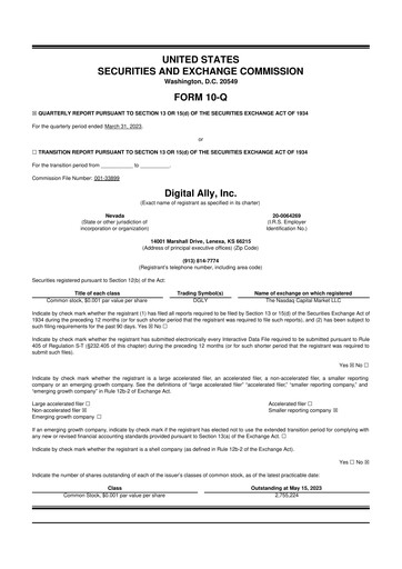 Thumbnail Digital Ally 10-Q Quarterly Report FY2023 