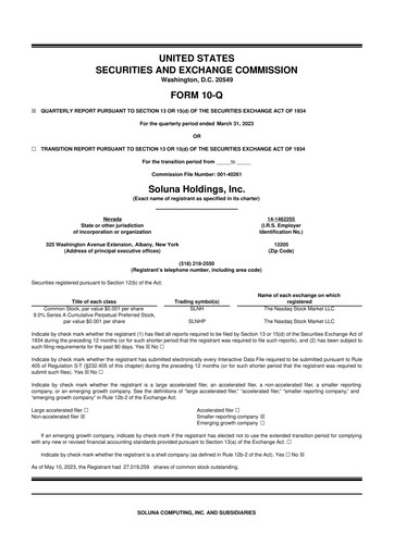 Vorschaubild Soluna Holdings 10-Q Quartalsbericht 2023 