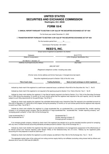 Thumbnail Reed's, Inc. 10-K Annual Report 2022