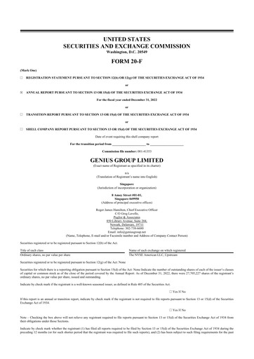 Thumbnail Genius Group 20-F Annual Report 2022