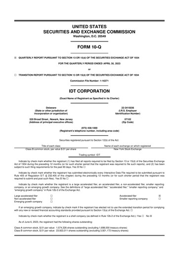 Thumbnail IDT Corporation
 10-Q Quarterly Report FY2023 