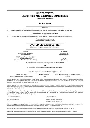 Thumbnail Evofem Biosciences
 10-Q Quarterly Report FY2023 