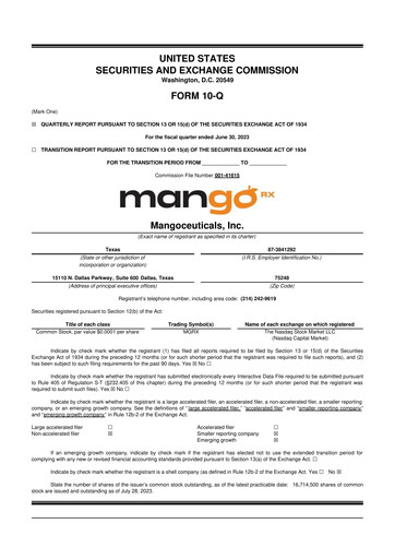 Miniature Mangoceuticals 10-Q Rapport trimestriel 2023 