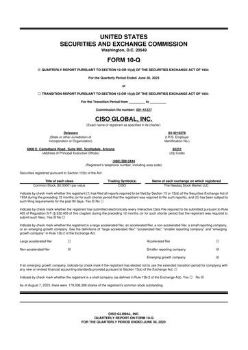 Thumbnail CISO Global 10-Q Quarterly Report FY2023 