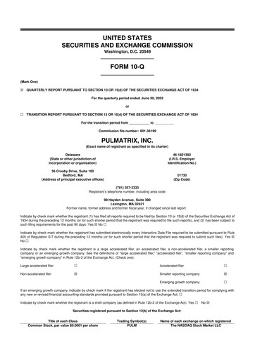 Thumbnail Pulmatrix 10-Q Quarterly Report FY2023 