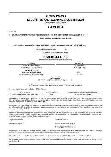 Thumbnail PowerFleet
 10-Q Quarterly Report FY2023 
