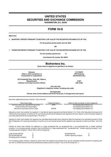 Thumbnail Biofrontera 10-Q Quarterly Report FY2023 