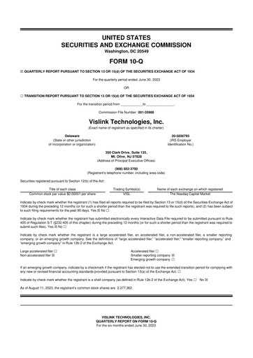 Thumbnail Vislink Technologies
 10-Q Quarterly Report FY2023 