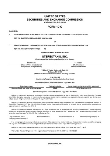 Vorschaubild Stereotaxis 10-Q Quartalsbericht 2023 