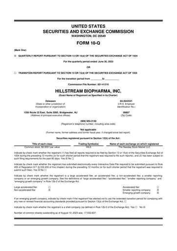 Thumbnail Tharimmune 10-Q Quarterly Report FY2023 