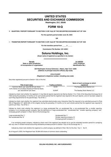 Vorschaubild Soluna Holdings 10-Q Quartalsbericht 2023 