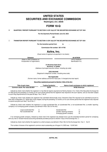 Vorschaubild Azitra 10-Q Quartalsbericht 2023 
