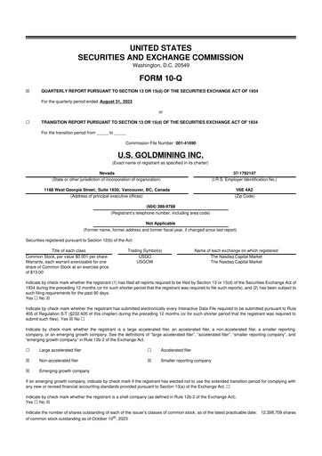 Thumbnail U.S. GoldMining 10-Q Quarterly Report FY2023 