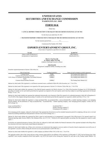 Thumbnail Esports Entertainment
 10-K Annual Report 2023