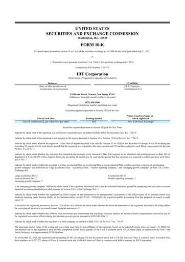 Thumbnail IDT Corporation
 10-K Annual Report 2023
