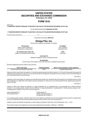 Thumbnail Omega Flex 10-Q Quarterly Report FY2023 