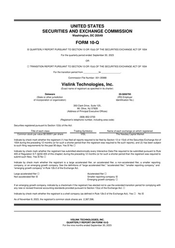 Thumbnail Vislink Technologies
 10-Q Quarterly Report FY2023 