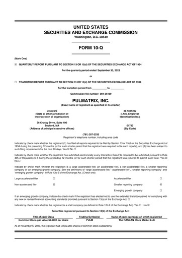 Thumbnail Pulmatrix 10-Q Quarterly Report FY2023 