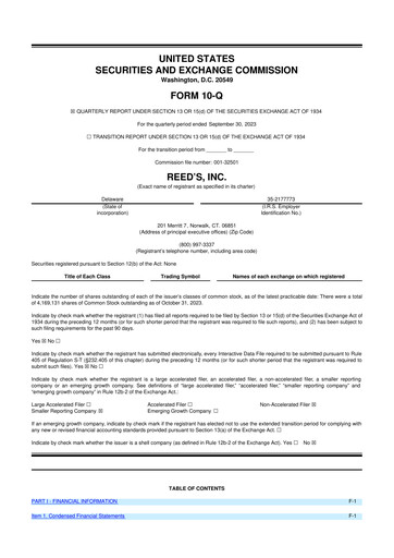 Thumbnail Reed's, Inc. 10-Q Quarterly Report FY2023 