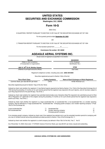 Thumbnail AgEagle Aerial Systems
 10-Q Quarterly Report FY2023 