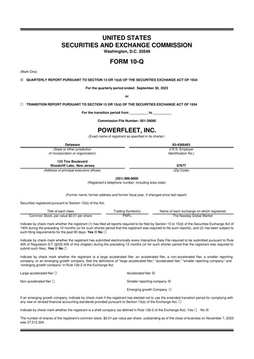 Thumbnail PowerFleet
 10-Q Quarterly Report FY2023 
