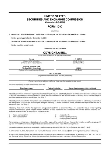 Thumbnail Odysight.ai 10-Q Quarterly Report FY2023 