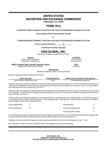 Thumbnail CISO Global 10-Q Quarterly Report FY2023 