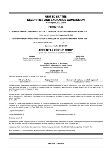 Vorschaubild Addentax Group 10-Q Quartalsbericht 2024 