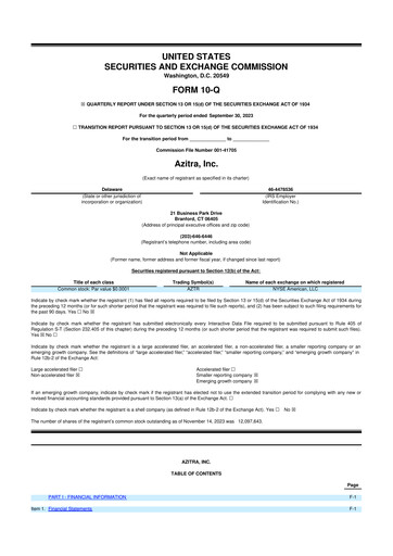Vorschaubild Azitra 10-Q Quartalsbericht 2023 
