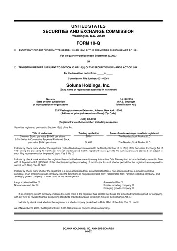 Vorschaubild Soluna Holdings 10-Q Quartalsbericht 2023 