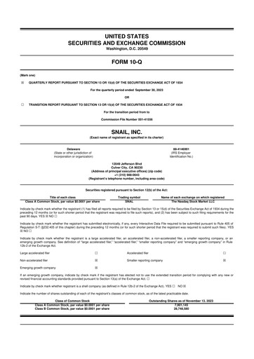 Thumbnail Snail Inc 10-Q Quarterly Report FY2023 