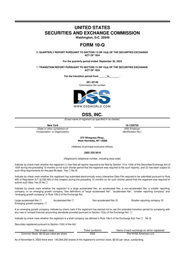 Thumbnail DSS, Inc. (Document Security Systems) 10-Q Quarterly Report FY2023 