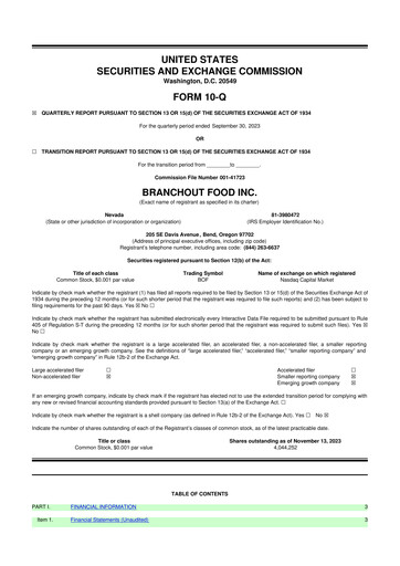 Thumbnail BranchOut Food 10-Q Quarterly Report FY 