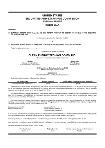 Miniature Clean Energy Technologies 10-Q Rapport trimestriel 2023 