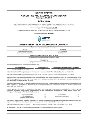 Vorschaubild American Battery Technology Company 10-Q Quartalsbericht 2024 