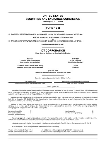 Thumbnail IDT Corporation
 10-Q Quarterly Report FY2024 