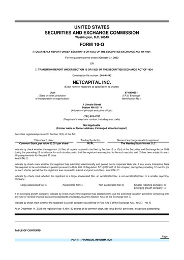 Thumbnail Netcapital 10-Q Quarterly Report FY2024 