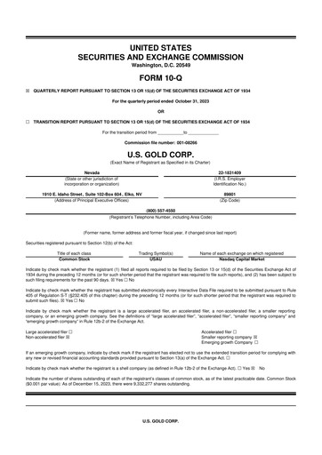 Thumbnail U.S. Gold Corp 10-Q Quarterly Report FY2024 