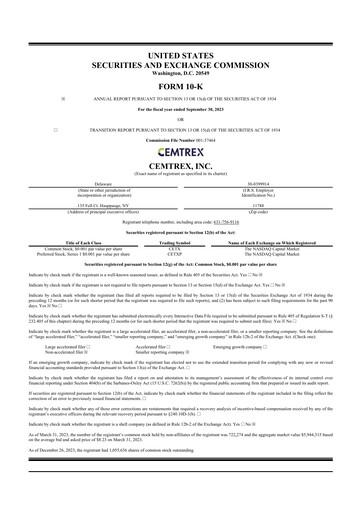 Miniature Cemtrex 10-K Rapport annuel 2023