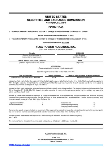 Thumbnail Flux Power 10-Q Quarterly Report FY2024 
