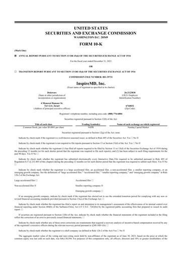 Thumbnail InspireMD 10-K Annual Report 2023