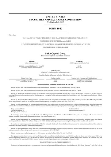 Miniature SuRo Capital 10-K Rapport annuel 2023