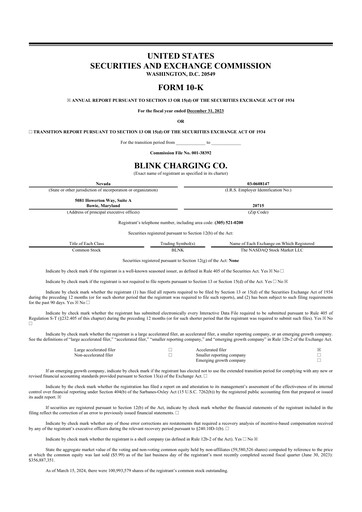 Thumbnail Blink Charging
 10-K Annual Report 2023