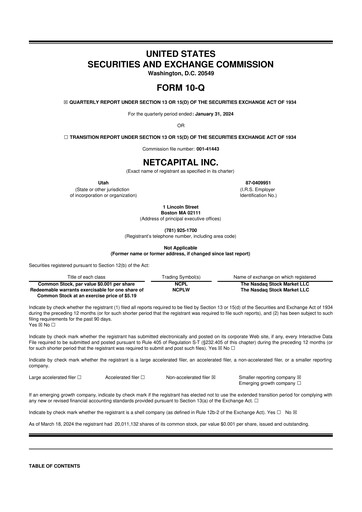 Thumbnail Netcapital 10-Q Quarterly Report FY2024 