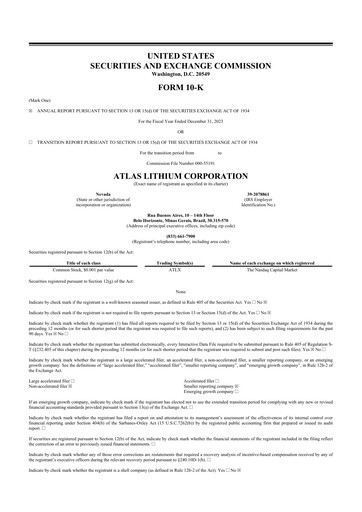 Thumbnail Atlas Lithium 10-K Annual Report 2023