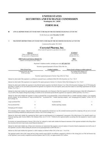Thumbnail Cocrystal Pharma
 10-K Annual Report 2023