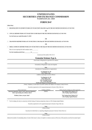 Thumbnail Genenta Science 20-F Annual Report 2023